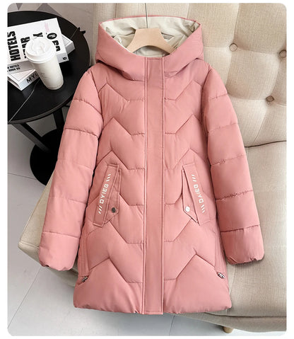 High-end women's mid-length down jacket, thick, warm and stylish, Korean style, for winter, c...