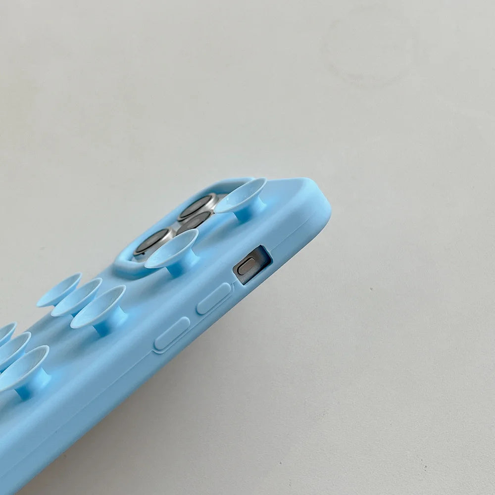 Funda de teléfono de silicona suave con ventosa para iPhone 16 Pro Max 17 13 14 11 12 15 Pro Max Plus antideslizante a prueba de golpes cubierta de Color caramelo