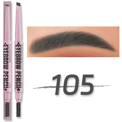 Lápiz de cejas 2 en 1, cosméticos profesionales, maquillaje para mujeres, 5 colores, pincel de tatuaje de cejas resistente al agua, lápiz de cejas de larga duración