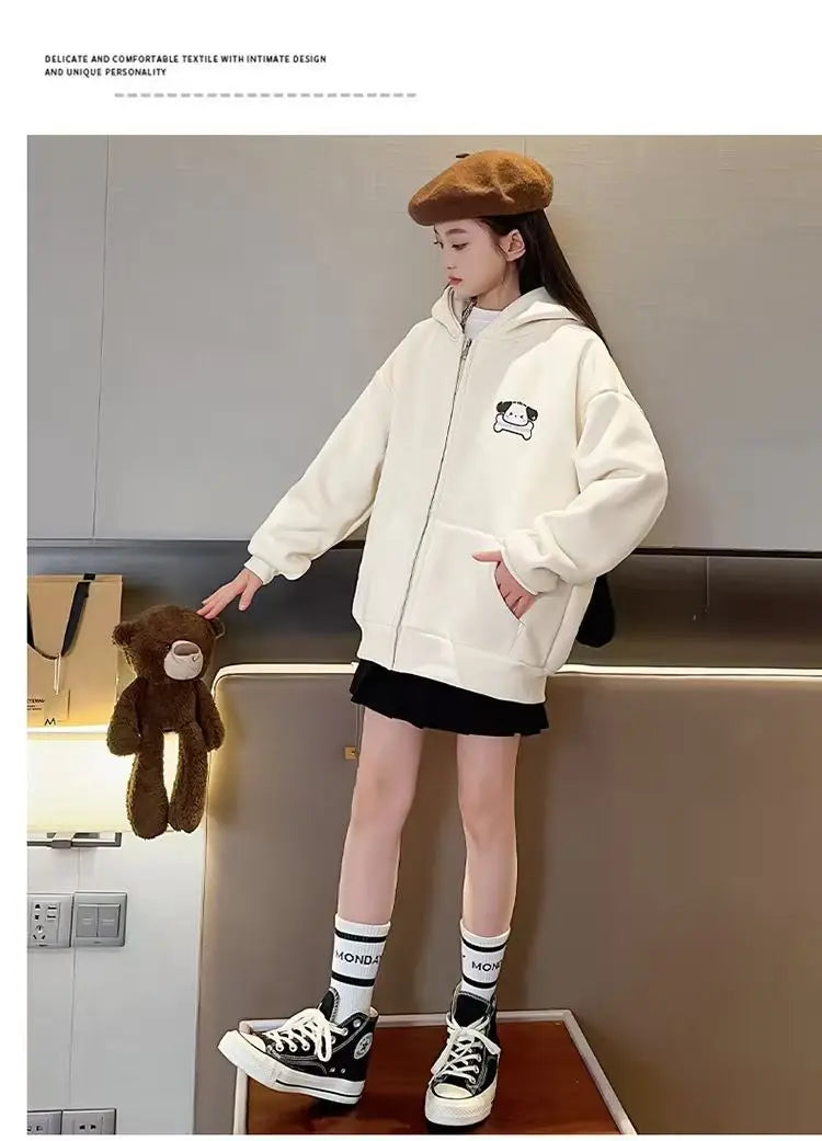 Korean-style long-eared Pacha dog hoodie, loose, trendy, and versatile, for toddlers