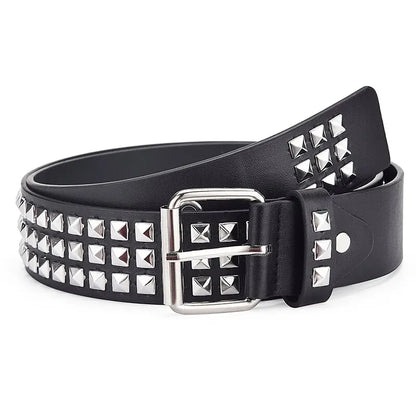 Nuevo cinturón con remaches de cuentas cuadradas a la moda, cinturón piramidal de Metal para hombres y mujeres, Hardware Punk, cinturón vaquero Y2K, cinturón de diseñador, cinturón para mujer