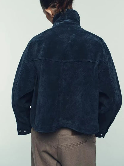 Chaqueta de Piloto de Cuero Puro para Mujer Z, Estilo, Corte Están, Chaqueta Corta, E y de Calidad