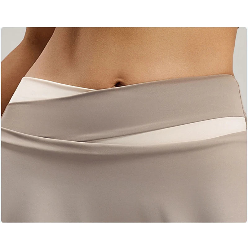 Falda pantalón de yoga para mujer 2026, de cintura alta, con bloques de color, efecto levanta glúteos, leggings con falda, no transparente, que absorbe la humedad, pantalones de yoga y pilates