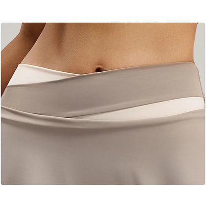 Falda pantalón de yoga para mujer 2026, de cintura alta, con bloques de color, efecto levanta glúteos, leggings con falda, no transparente, que absorbe la humedad, pantalones de yoga y pilates