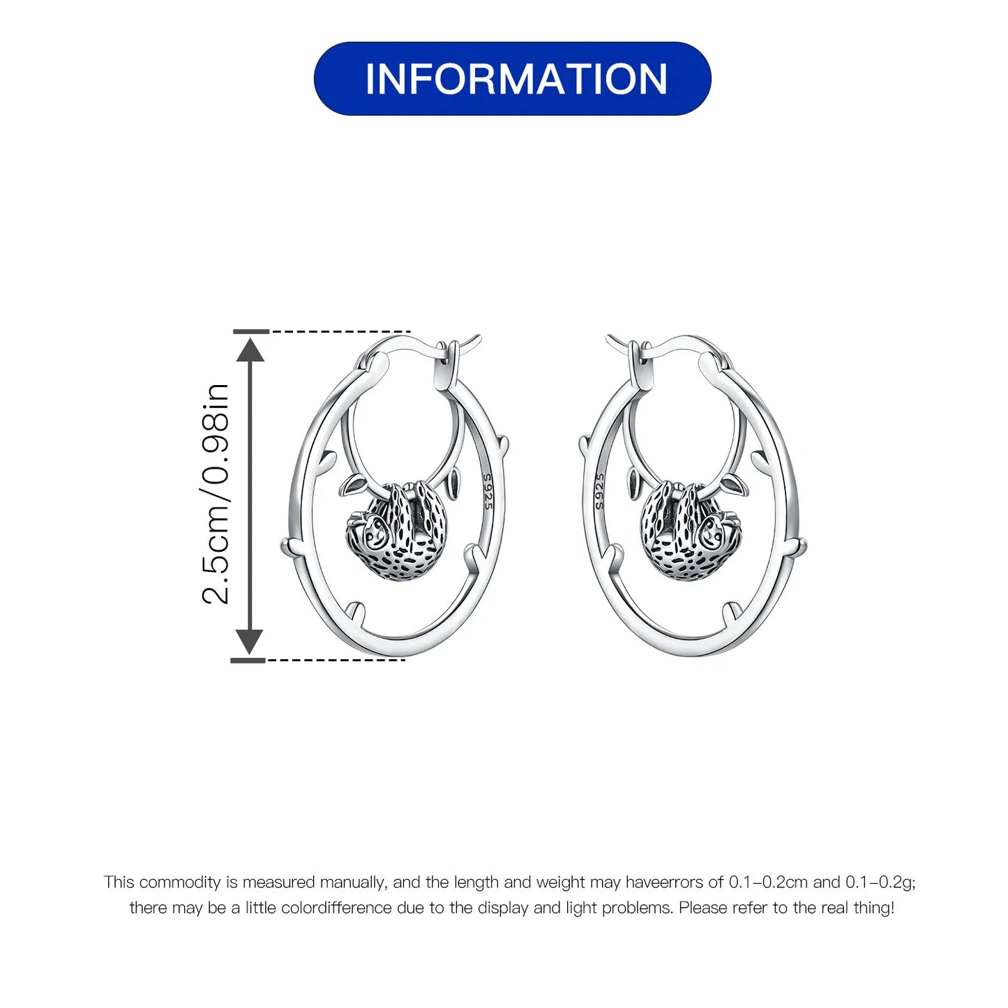 Pendientes de aro de bambú para mujer, de Plata de Ley 925 originales, con bonito Panda, joyería fina, regalos de fiesta de cumpleaños