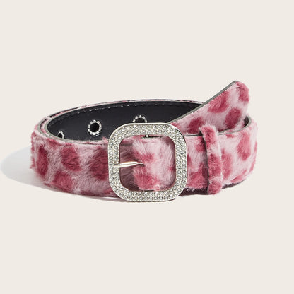 Cinturones góticos Y2K para mujer, pretina de piel de Animal vívida Artificial a la moda, accesorios Punk de Hip hop, pretina vaquera rosa para invierno.