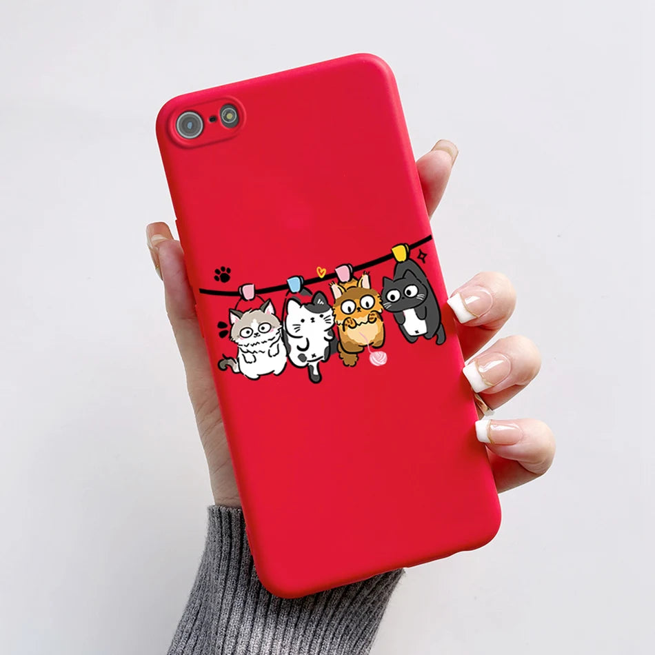 Para iPhone 5 5S Funda lindo oso dibujos animados Rana pintado Funda suave para iPhone SE 2016 2020 2022 SE2 Funda de teléfono de silicona Coque Funda