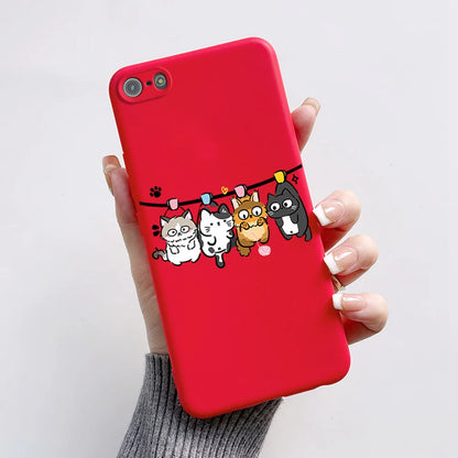 Para iPhone 5 5S Funda lindo oso dibujos animados Rana pintado Funda suave para iPhone SE 2016 2020 2022 SE2 Funda de teléfono de silicona Coque Funda