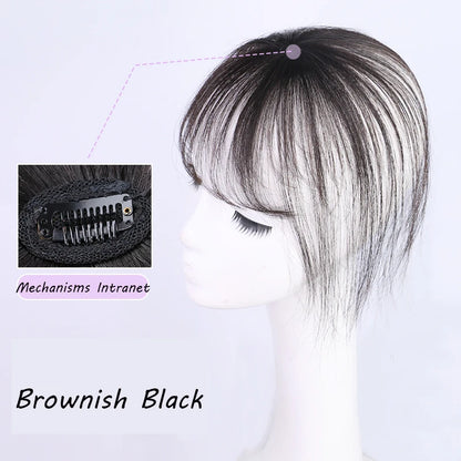 Wig with Air Bangs, Women's Wig Piece, Ultra-thin Traceless Qi Bangs, 5x5cm Women's Toupee with Silk Base Bangs and Cut