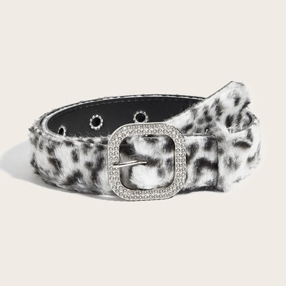 Cinturones góticos Y2K para mujer, pretina de piel de Animal vívida Artificial a la moda, accesorios Punk de Hip hop, pretina vaquera rosa para invierno.