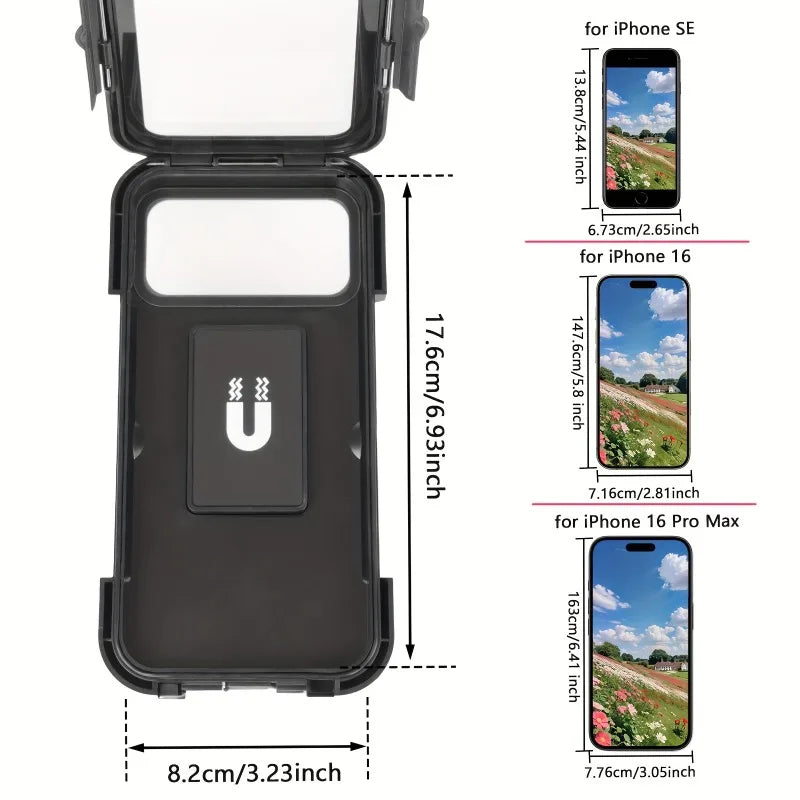 Soporte impermeable para teléfono móvil de motocicleta, bicicleta Universal, GPS 360 ° Soporte giratorio para teléfono