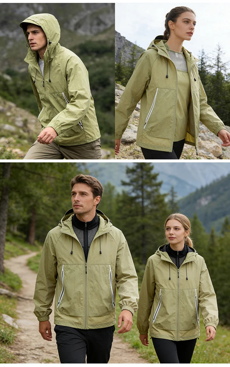 EUMERGX-Chaqueta impermeable para hombre y mujer, cortavientos con protección solar para pesca, escalada, senderismo, abrigo ligero para lluvia, unisex, para verano