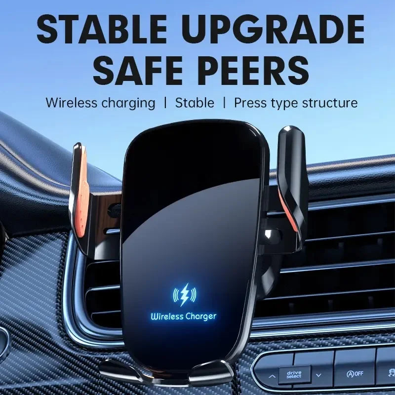 UYUXIO cargador de coche inalámbrico salida de aire soporte de teléfono de carga rápida en el coche para iPhone 16 Pro Max 15 14 12 13 teléfonos Samsung Android