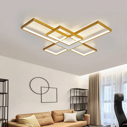 Modern LED Ceiling Lights for Living Room, Bedroom, Lustre, Home Decor, Dimmable Ceiling Lamp, Black/Gold Ceiling Light Fixtures