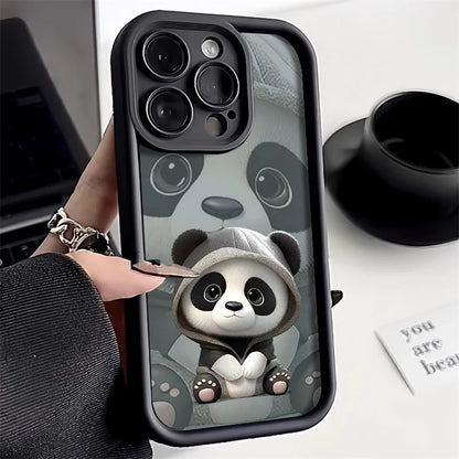 Funda suave de TPU Panda para iPhone 15 Pro Max, Fundas para iPhone 16 17 Air 13 14 11 12 16E 7 8 Plus SE 17promax 16promax