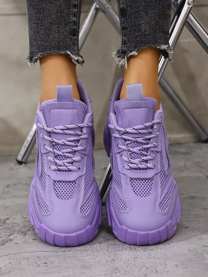 Zapatos De plataforma De verano para Mujer, Zapatos deportivos informales, versátiles, De fondo suave, transpirables, para correr, Zapatos De Mujer