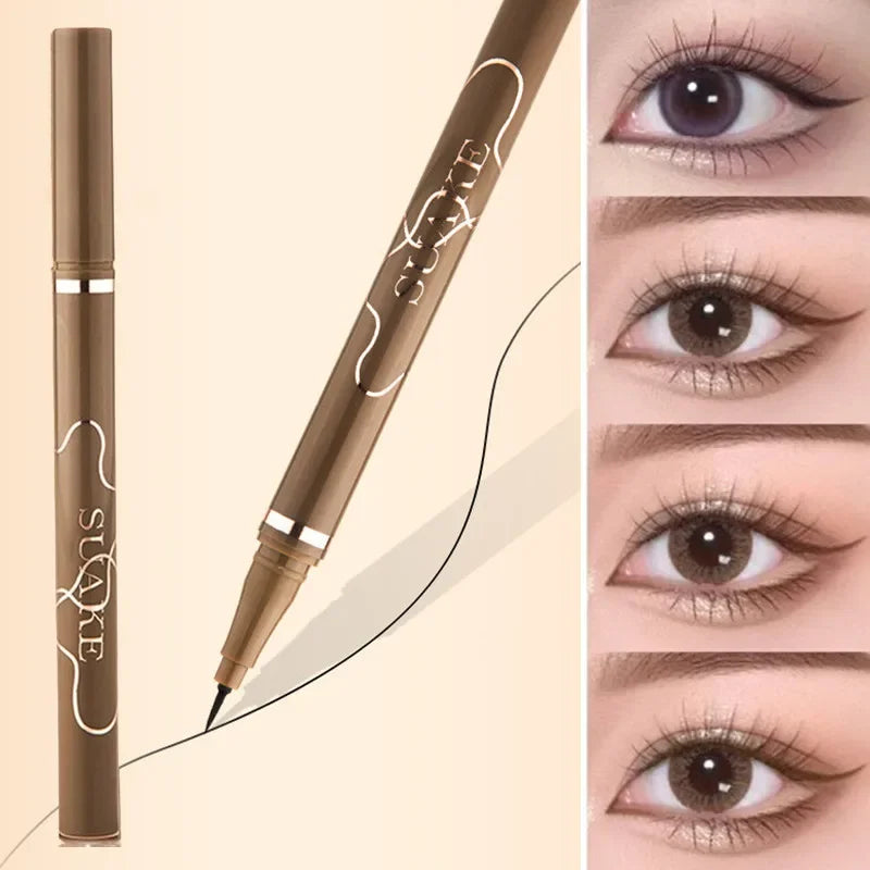 Regalos navideños para niñas, lápiz delineador de ojos suave y muy fino, lápiz delineador de ojos resistente al agua de secado rápido de larga duración, adecuado para principiantes