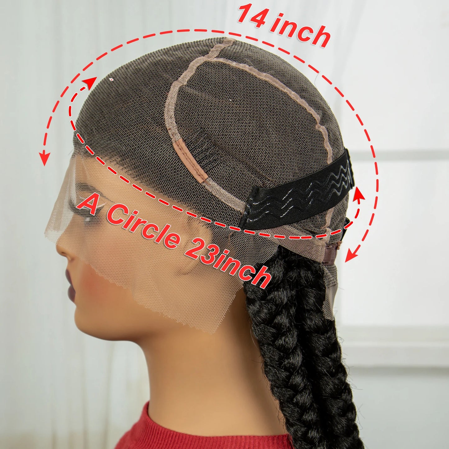 Pelucas trenzadas Cornrow de 32 pulgadas, peluca con trenzas de encaje sintético completo con pelo de bebé, peluca de encaje trenzado sin nudos Frontal para mujeres negras