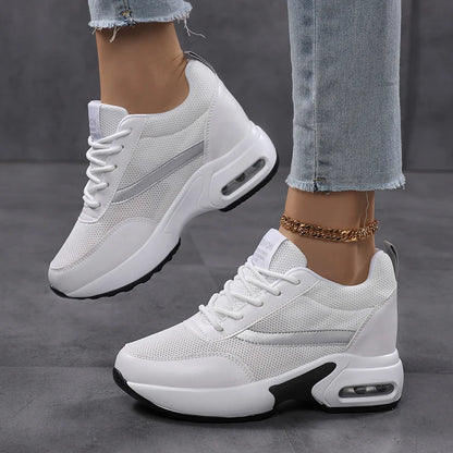 Zapatos de plataforma a la moda para mujer, zapatos informales invisibles con aumento de altura, zapatos transpirables con cojín de aire para caminar y viajar