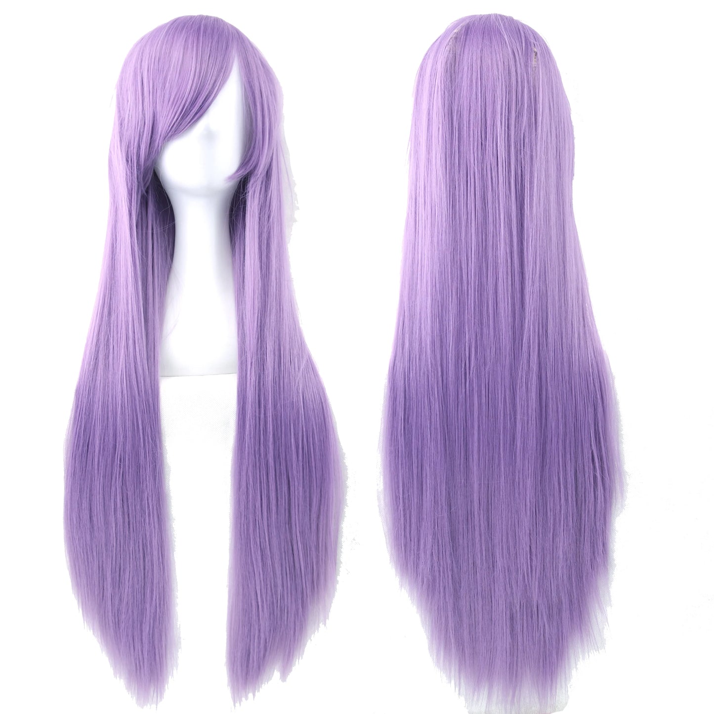 Soowee, pelo sintético de 80cm de largo, pelucas de Cosplay blancas y moradas, peluca recta de pelo negro para fiesta, peluca para mujer.