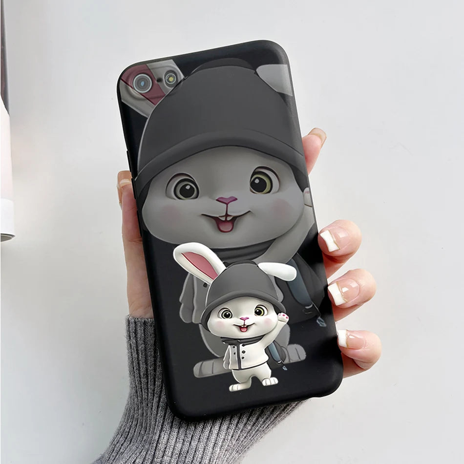 Para iPhone 5 5S Funda lindo oso dibujos animados Rana pintado Funda suave para iPhone SE 2016 2020 2022 SE2 Funda de teléfono de silicona Coque Funda
