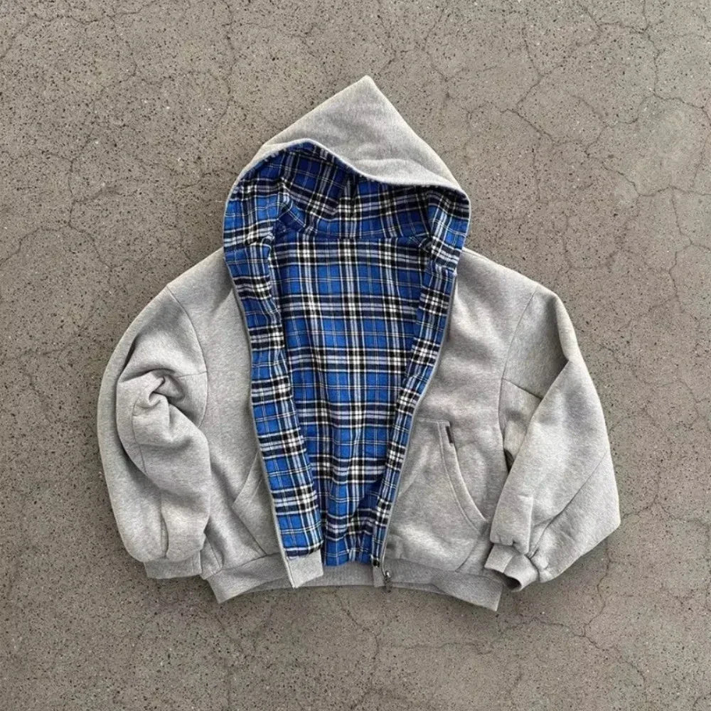 Y2K nueva versión coreana de estilo universitario Spice Girl cremallera Sudadera con capucha mujeres Harajuku Casual suelta polar grueso sudadera Punk Sudadera con capucha