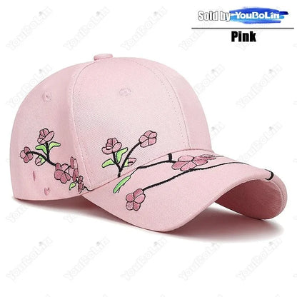 Nueva tendencia nacional gorra de pico de pato sombrero para el sol primavera y otoño bordado de flor de ciruelo estilo nacional gorra de béisbol de ala curva
