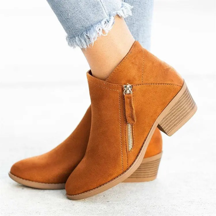 Women's Ankle Boots 2026, Fall Suede Chelsea Boots, Fashion Platform Boots for Women, Side Zipper Heel Ankle Boots, Women's Boots
