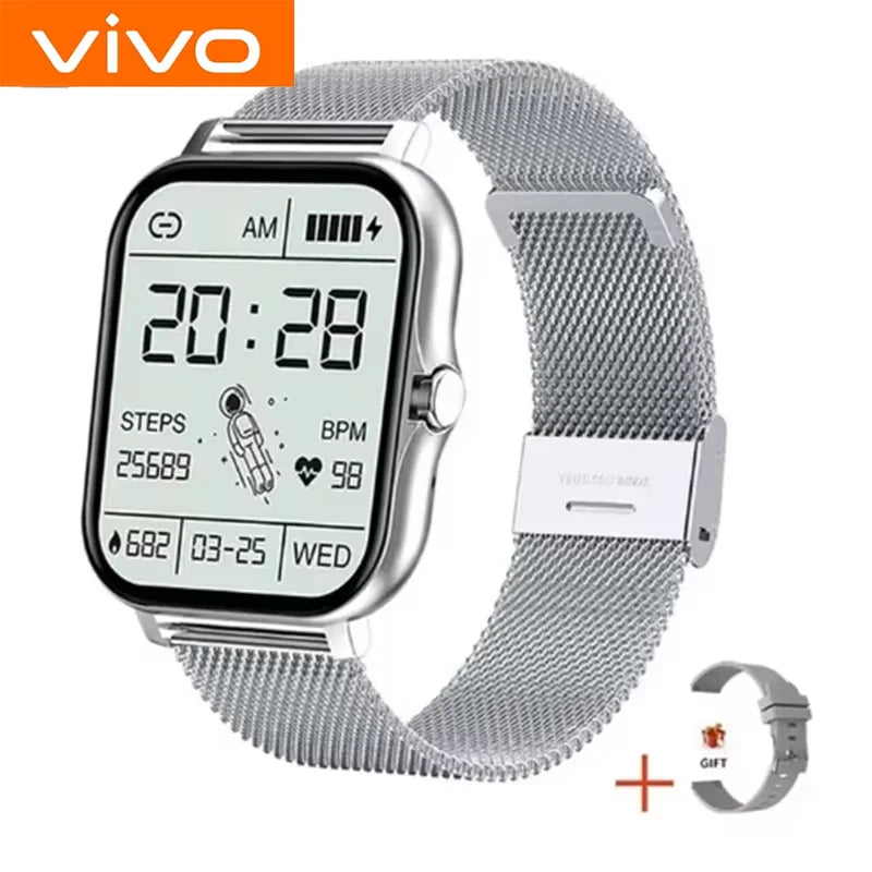 Reloj Inteligente VIVO para Android y iPhone, Pantalla HD de 2.01 Pulgadas, Responde y Realiza Llamadas, Vista Previa de Mensajes, Modos Deportivos, Esfera Personalizable, Pronóstico del Tiempo