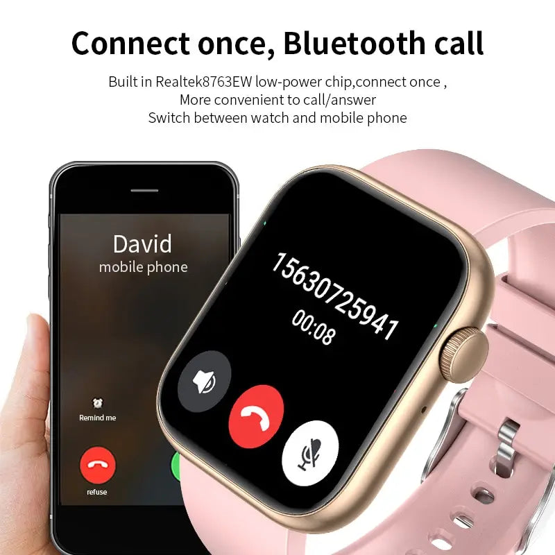 Reloj inteligente LIGE para Mujer, pantalla completamente táctil, llamada Bluetooth, relojes impermeables, rastreador deportivo de Fitness, Reloj inteligente para Mujer