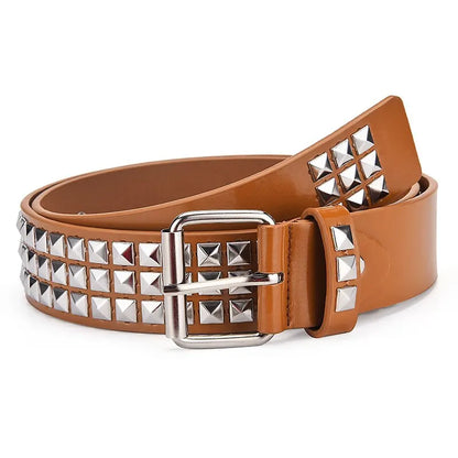 Nuevo cinturón con remaches de cuentas cuadradas a la moda, cinturón piramidal de Metal para hombres y mujeres, Hardware Punk, cinturón vaquero Y2K, cinturón de diseñador, cinturón para mujer