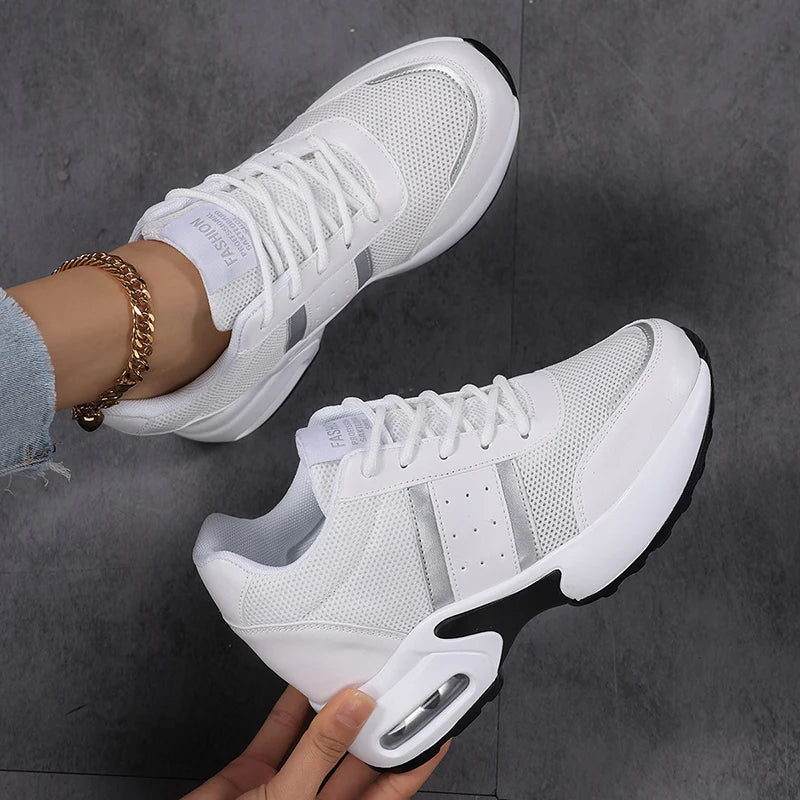Zapatos de plataforma a la moda para mujer, zapatos informales invisibles con aumento de altura, zapatos transpirables con cojín de aire para caminar y viajar