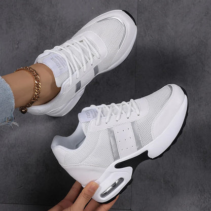 Zapatos de plataforma a la moda para mujer, zapatos informales invisibles con aumento de altura, zapatos transpirables con cojín de aire para caminar y viajar