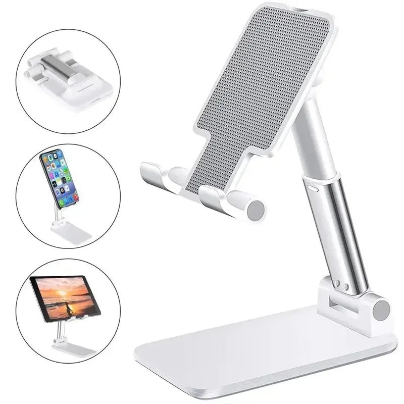 Desk Phone Holder for iPhone, iPad, Xiaomi, Adjustable Desktop Tablet Stand, Universal Mobile Phone Holder