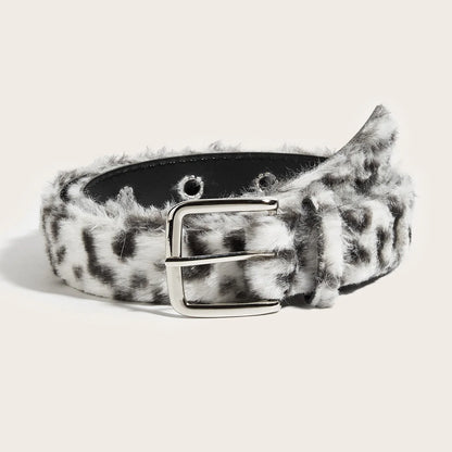 Cinturones góticos Y2K para mujer, pretina de piel de Animal vívida Artificial a la moda, accesorios Punk de Hip hop, pretina vaquera rosa para invierno.