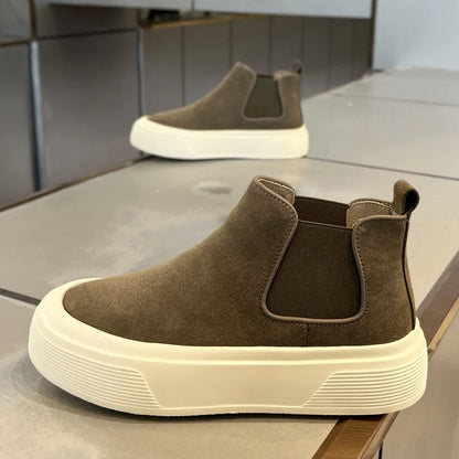Botas de Hombre, Moda, Plataforma, Caña Alta, Casuales, Invierno 2026, Antideslizantes, Cálidas, Forro de Felpa, Algodón, Botas Chelsea para Exteriores