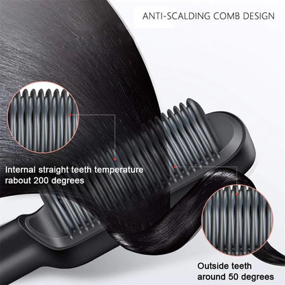 Plancha de pelo multifuncional para el cuidado Personal, alisador de pelo profesional de calentamiento rápido, peine caliente eléctrico