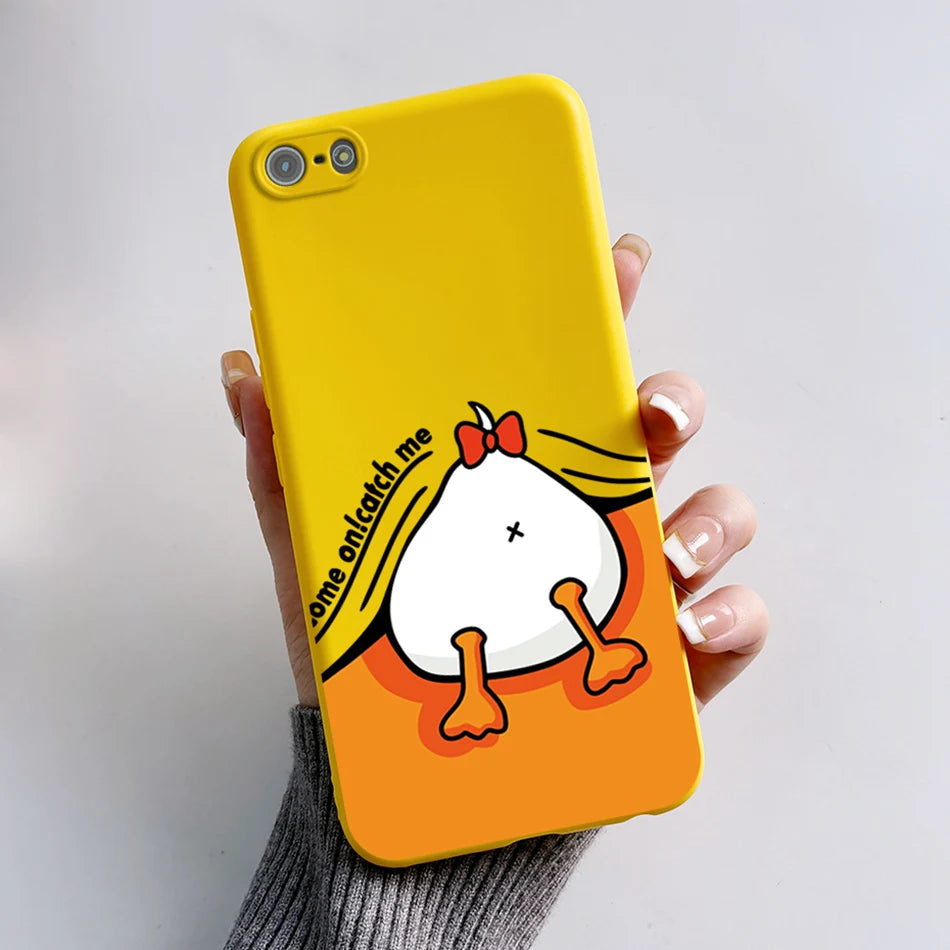 Para iPhone 5 5S Funda lindo oso dibujos animados Rana pintado Funda suave para iPhone SE 2016 2020 2022 SE2 Funda de teléfono de silicona Coque Funda