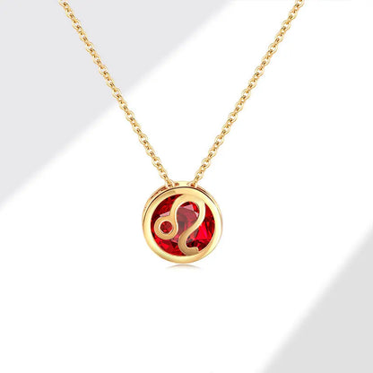 Collares con colgante de 12 constelaciones ahuecados de doble cara Retro para mujer, gargantilla de piedra natal con diamantes de imitación de cristal, signo del zodiaco