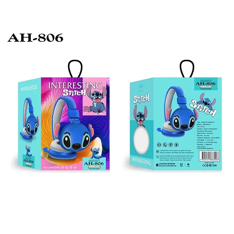 Nuevos Auriculares Inalámbricos Bluetooth AH-806 con Sonido Estéreo HIFI, Plegables, con Micrófono, Regalo para Niños, Diseño de Anime y Dibujos Animados