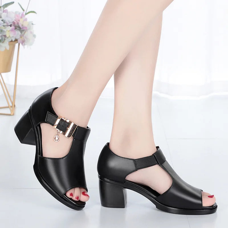 WOIZGIC, sandalias de PU para mujer, plataforma de verano, fresco, playa, tacón alto, punta abierta, informal, exterior, correa de pato ostentosa