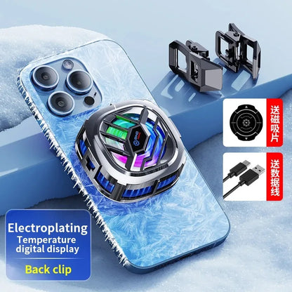 X76 2 en 1 ventilador de refrigeración de radiador móvil magnético 3 velocidades RGB para juego de teléfono PUBG iPhone Samsung Huawei