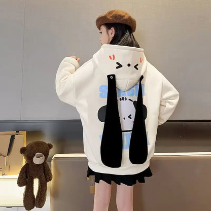 Korean-style long-eared Pacha dog hoodie, loose, trendy, and versatile, for toddlers