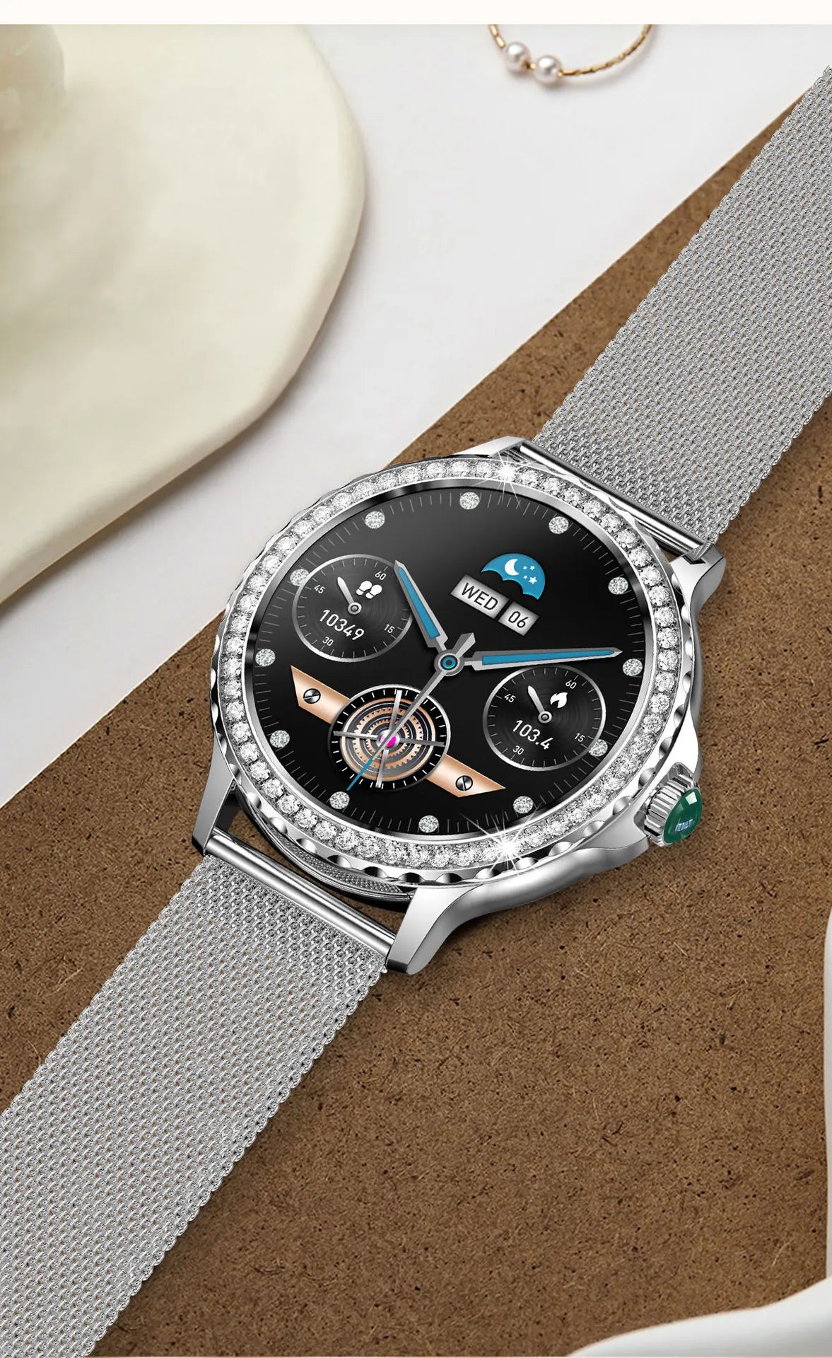 NX19 Fashion Smart Watch for Women Bluetooth Call Smart Sports Bracelet IP68 Diamond Waterproof Watch
