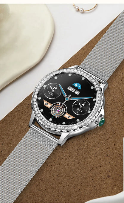 NX19 Fashion Smart Watch for Women Bluetooth Call Smart Sports Bracelet IP68 Diamond Waterproof Watch