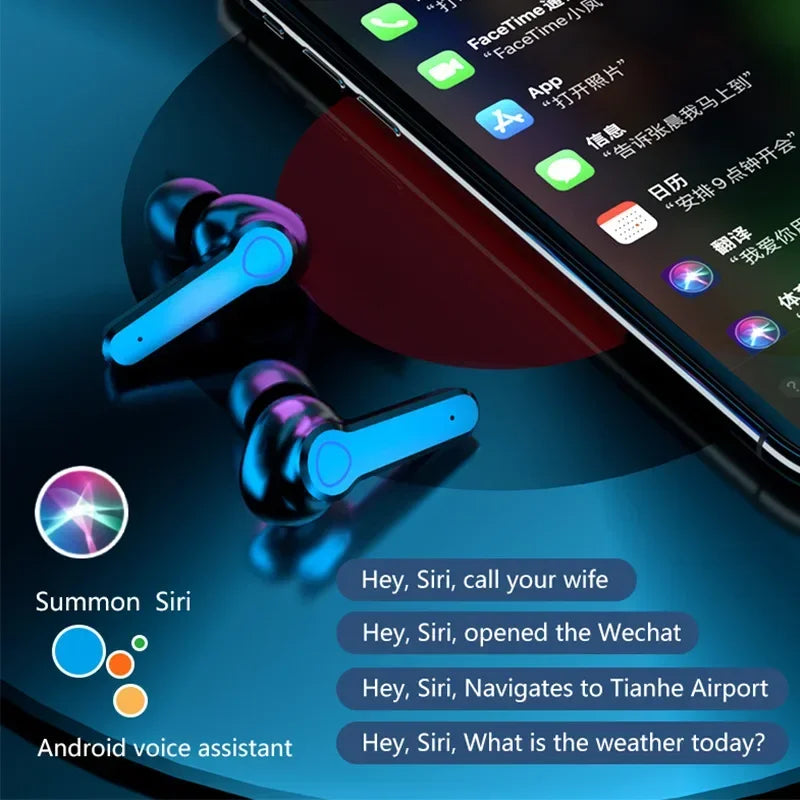 M19 TWS Headphones, Smart Touch Control, Wireless, Bluetooth-compatible Earbuds, Waterproof LED Display with Microphone