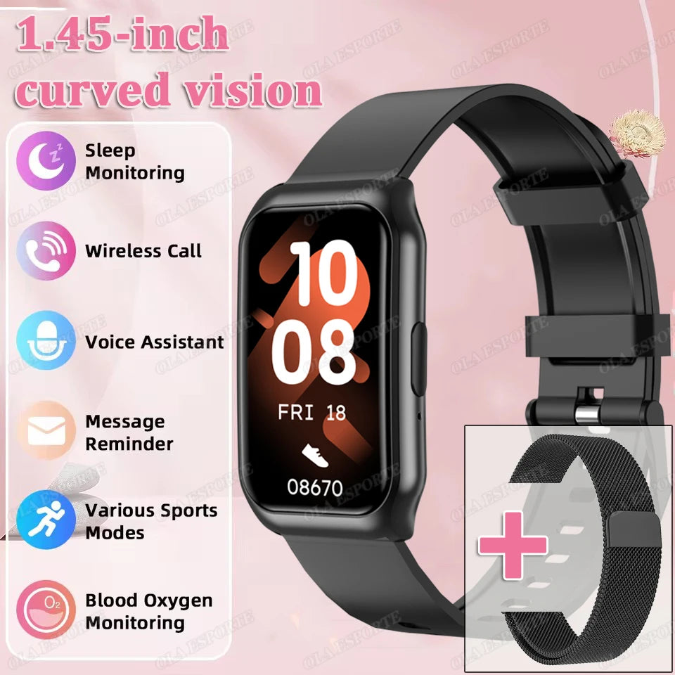 Para mujeres hombres reloj inteligente pantalla AMOLED salud monitoreo del ritmo cardíaco Bluetooth llamada IP68 impermeable deporte al aire libre pulsera inteligente