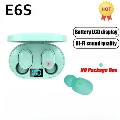 E6S TWS Bluetooth Wireless Headphones Bluetooth Earphones Wireless Earbuds Noise Cancelling Headphones with Microphone