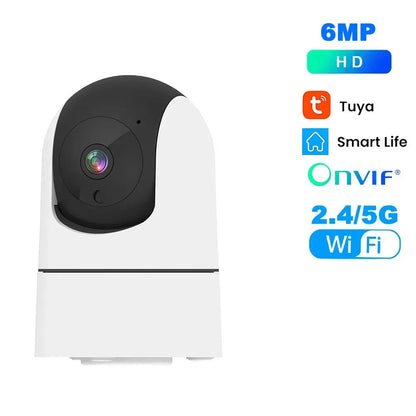 Cámara IP Tuya 5G WiFi para interiores, cámara de vigilancia de seguridad inalámbrica de 6MP, seguimiento automático, Monitor de bebé, visión nocturna IR, cámara con Zoom 6x
