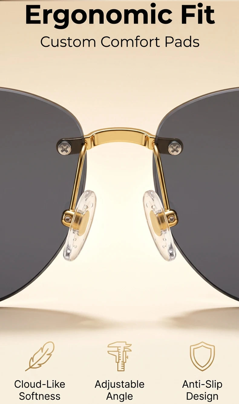 Gafas de Y2K Punk sin montura de ojo de gato, gafas 2026 de diseño de lujo irregulares sin marco, gafas de mujer, gafas de fiesta de moda